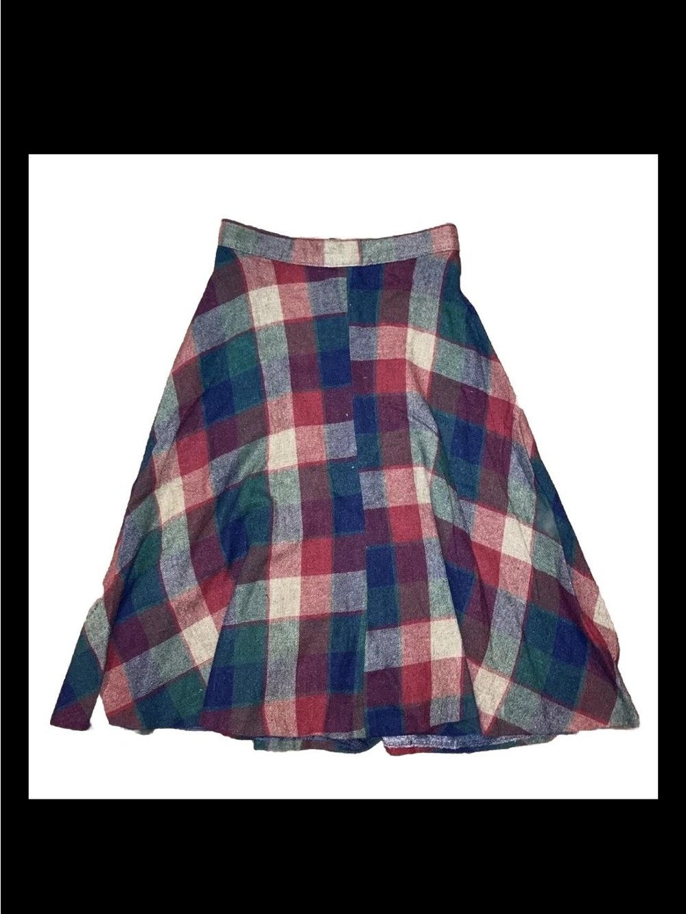 Vintage Wrangler Red Green Wool Tartan Skirt Size Small